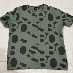 Boss Olive and Black Logo Men's Tee